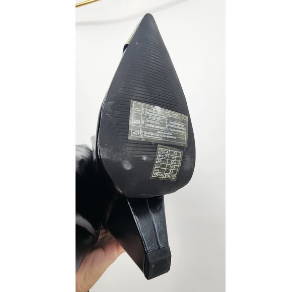 Forever 21 Forever My Moment Heeled Boots Cap Toe Black Boots Size 7.5 - Picture 11 of 12